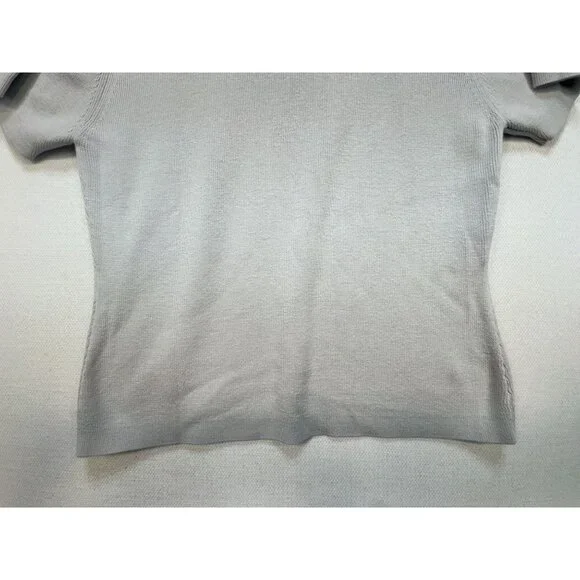 Vintage Tailor B. Moss Womens Knit Short Sleeve T-Shirt Sze L Gray Casual Summer - Picture 9 of 10